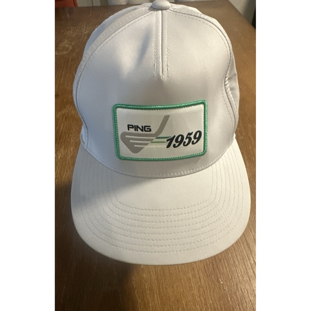 PING Established 1959 Golf Hat 110 Flexfit Tech Snapback Gray In Color